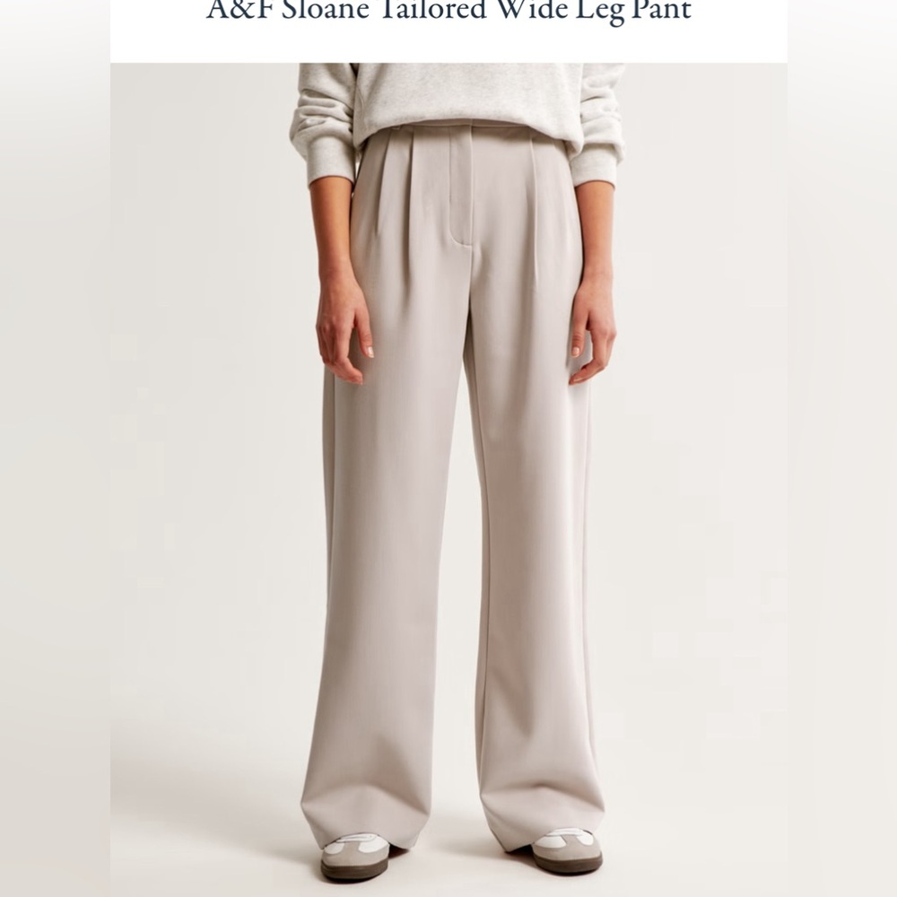 Abercrombie & Fitch Cream Wide Leg Pants